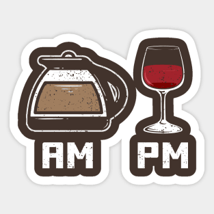 How to tell time - Funny Coffee and Wine Lover T-Shirts and Gifts Sticker